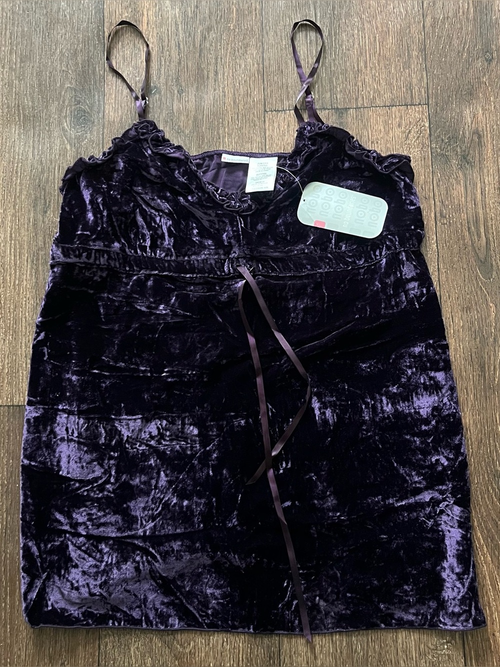 NWT y2K No boundaries NoBo crushed velvet purple babydoll tank top fairycore L